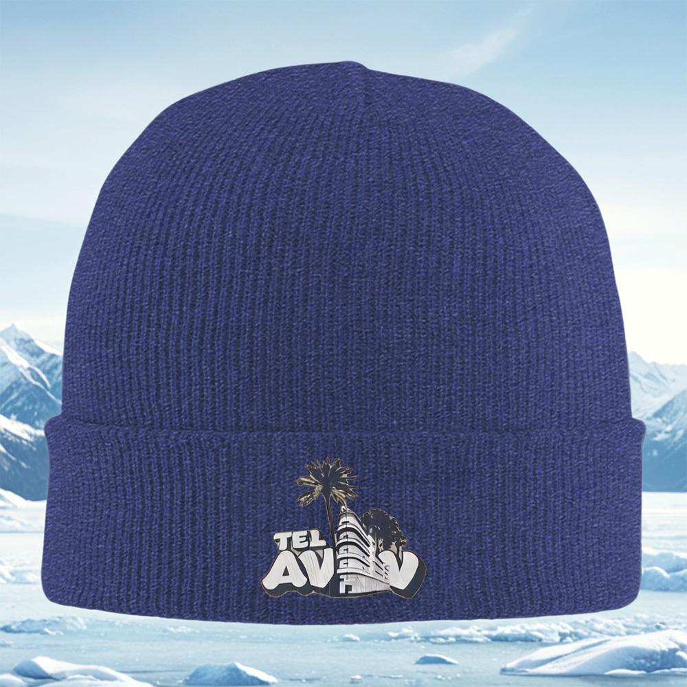 Tel Aviv Building Palm Tree Letters Men Women Unisex Knitted Hat Beanie Pullover Cap Winter Thermal Warm Christmas Outdoor Cycli