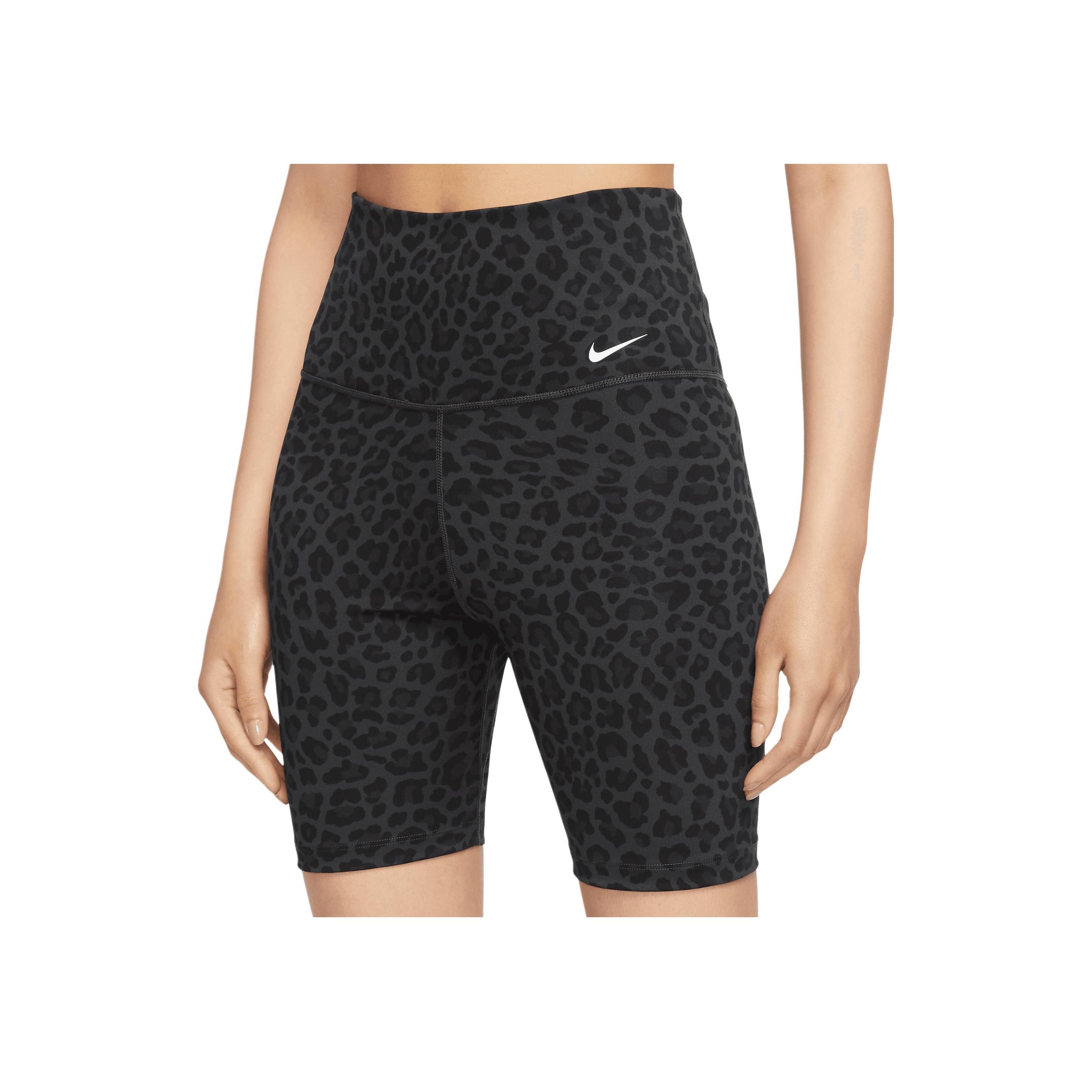

Nike One High-Waisted Fashionable Versatile Leopard Print Motorcycle Shorts Women Shorts Dark-Gray DX0122-070 XS