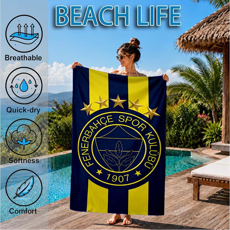 Fenerbah?e Crest Design Strandtuch, Schnelltrocknend, Pflegeleicht, Geeignet für Fitness und Strandurlaub, Sport-Essential