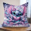 Stitch Love-Printed Pillow Cover: Colorful and Adorable Decor for Your Home Sofa Cushion Cover, Bedroom Room Home Decoration
