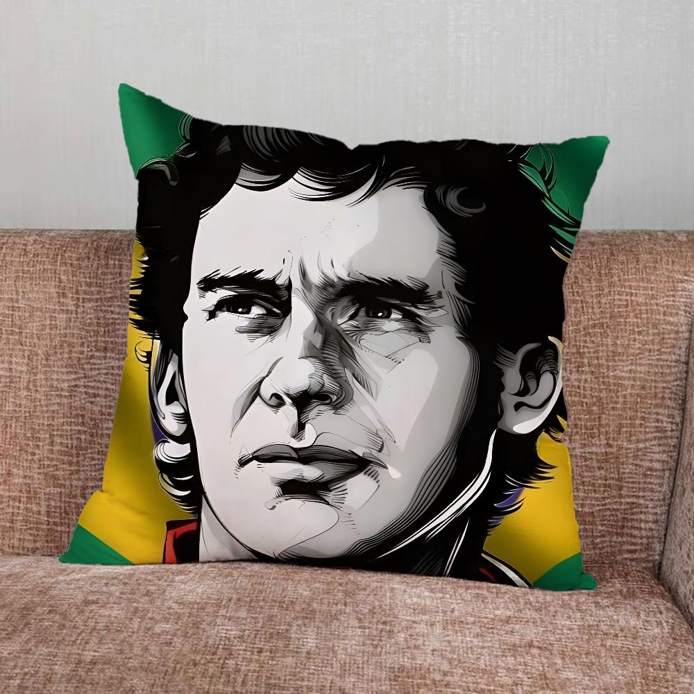 Federa Cuscino Ayrton S-Senna Pilota di Corse Per Casa Camera da Letto Auto Ufficio Decorazione Soggiorno Cuscino Divano Adatto