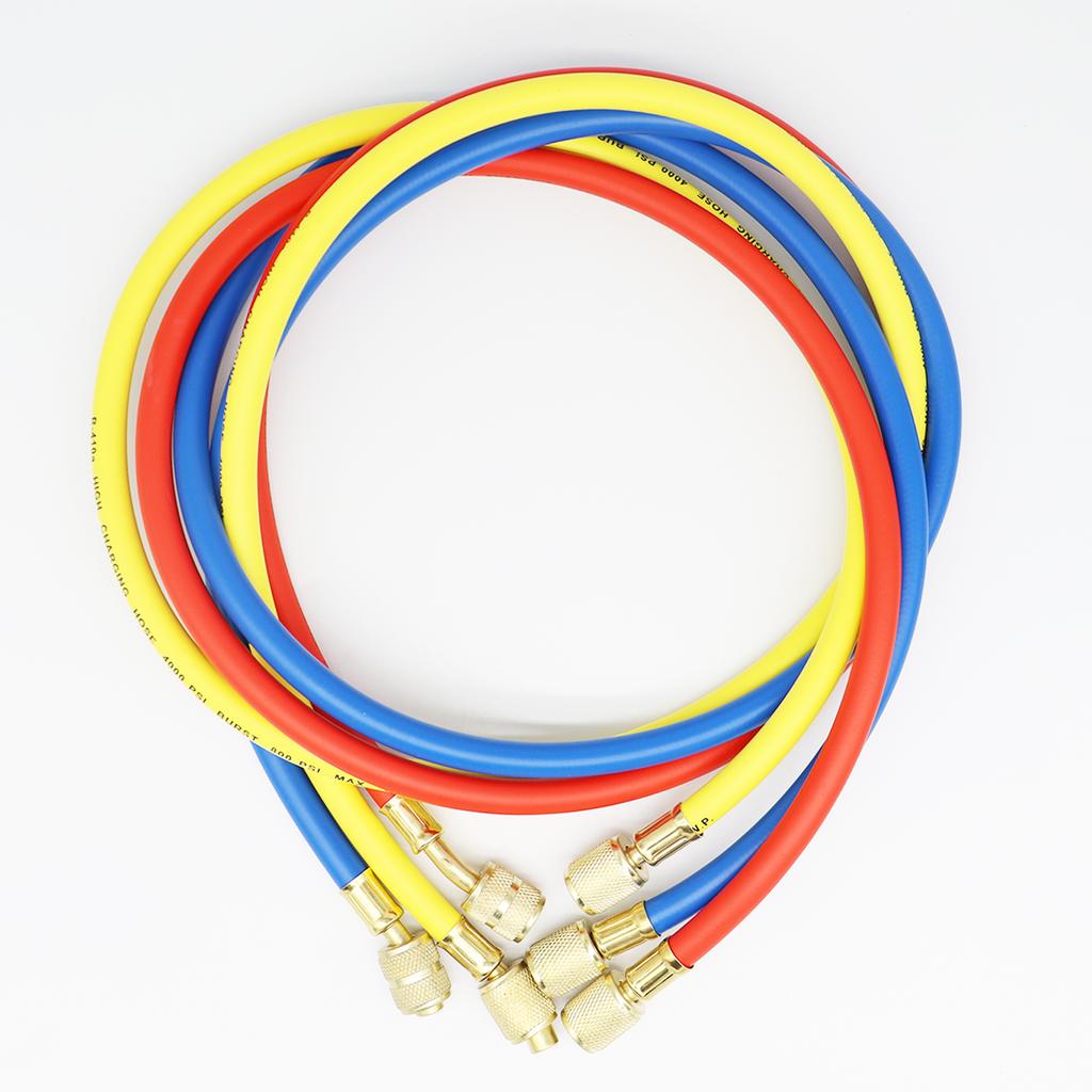 R410A 1/4'' SAE AC Charging Hose Set 800 PSI for HVAC Air Condition Refrigerant Hoses R134A R32 Refrigeration Charging Tool