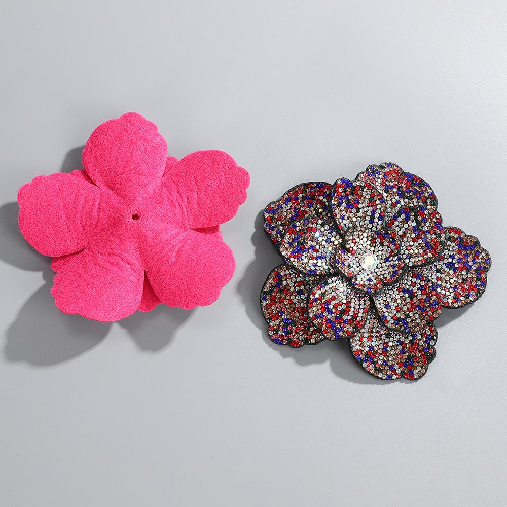 Factory Hot Sale Shoes Flower Three-layer Cloth Fabric Patch Flower Rhinestone Handmade DIY Clothing Bag Accessories