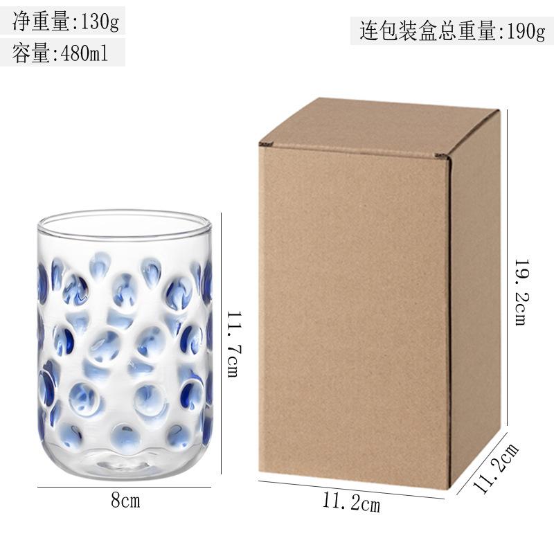 Creative Polka Dot Wine Glass Cups,Household High Borosilicate Juice Beverage Cup,Heat-resistant Coffee Mug, Party Whiskey Glass