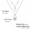 Skyrim Key Padlock Pendant Stainless Steel Necklace Gold Color Women Double Layer Chain Necklaces Trendy Jewelry Wedding Gifts