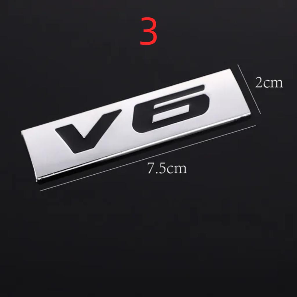 Logo V6 V8 Autocolant pentru mașină Emblema din spate