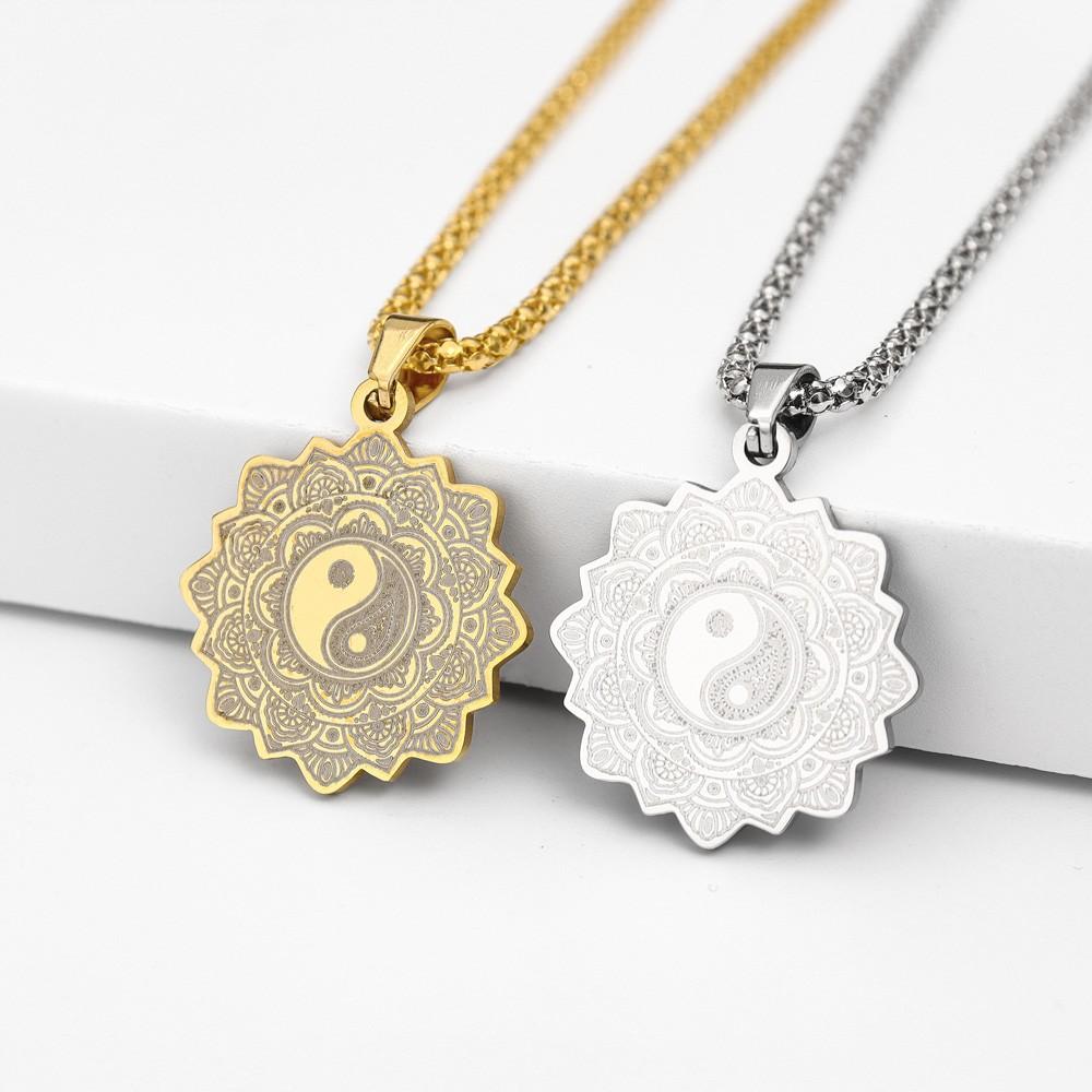 Fashion New Flower of Life Pendant Mandala Tai Chi Necklace Jewelry