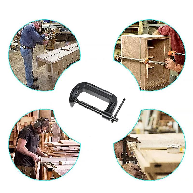 G-shaped Clip Mini C Fixture with Sliding T-shaped Handle, Suitable for Woodworking, Welding, Metal Workpieces, and Woodworking