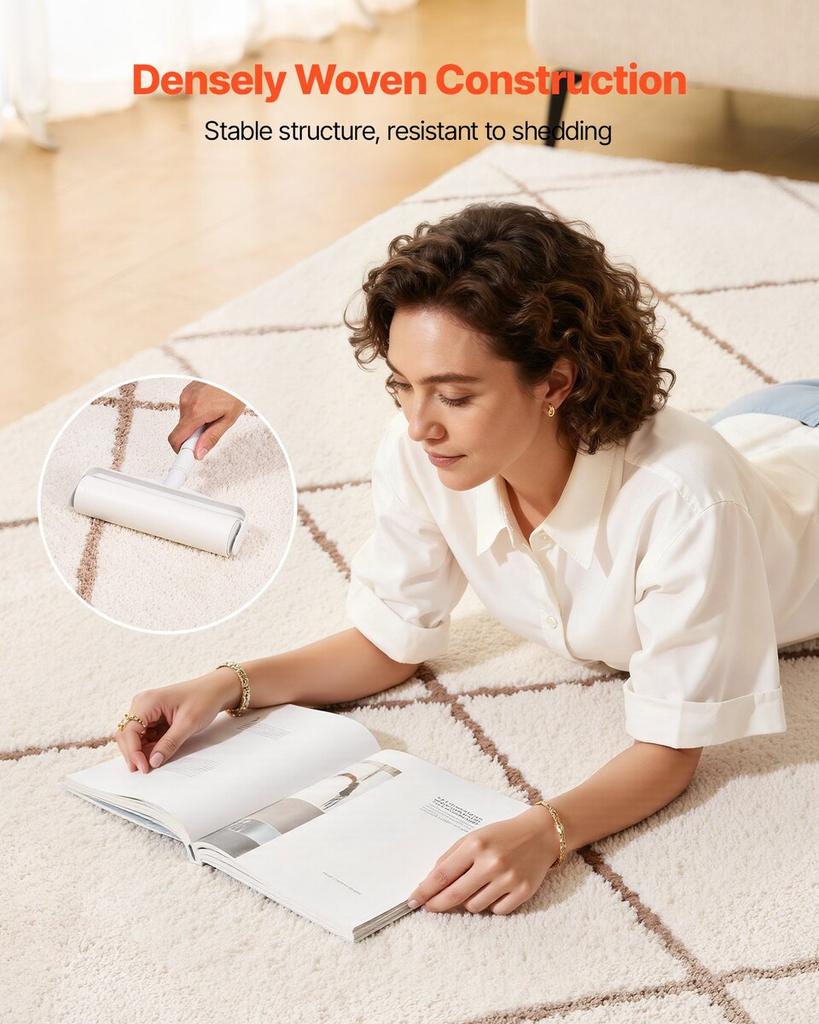 Indoor Plush Area Rugs, 2.44 X 3.05m Plush Carpet, Area Rugs Furry with Long Plushs Pile, Thick & Durable High-Pile Rug for High-Traffic Areas,
