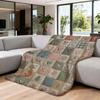 1 Stück Vintage Herz Florales Patchwork gesteppte Überwurfdecke Gemütliche Bauernhaus Heimdeko Decke für Couch Bett Sofa