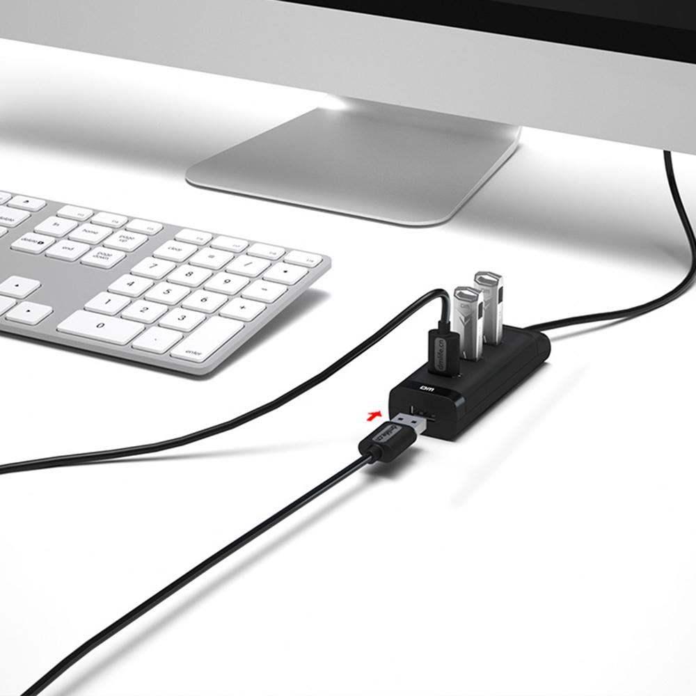 DM CHB007 4 Ports USB 3.0 Hub 5Gbps High Speed Transfer Docking Station with 120cm Cable