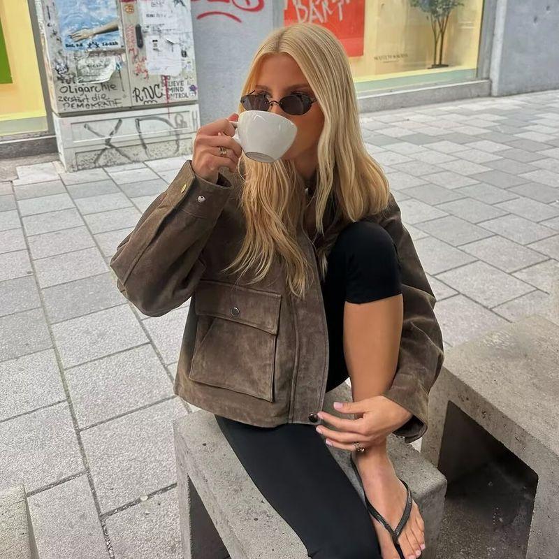 Za Autumn New Women Clothes 2025 Western Style Fashion Temperament All-Matching Bomber Jacket Outerwear 8073253