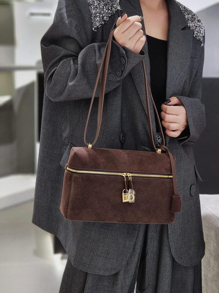 Autumn LP27 High-Grade Leather Retro Large Capacity Shoulder Bag Handbag Messenger