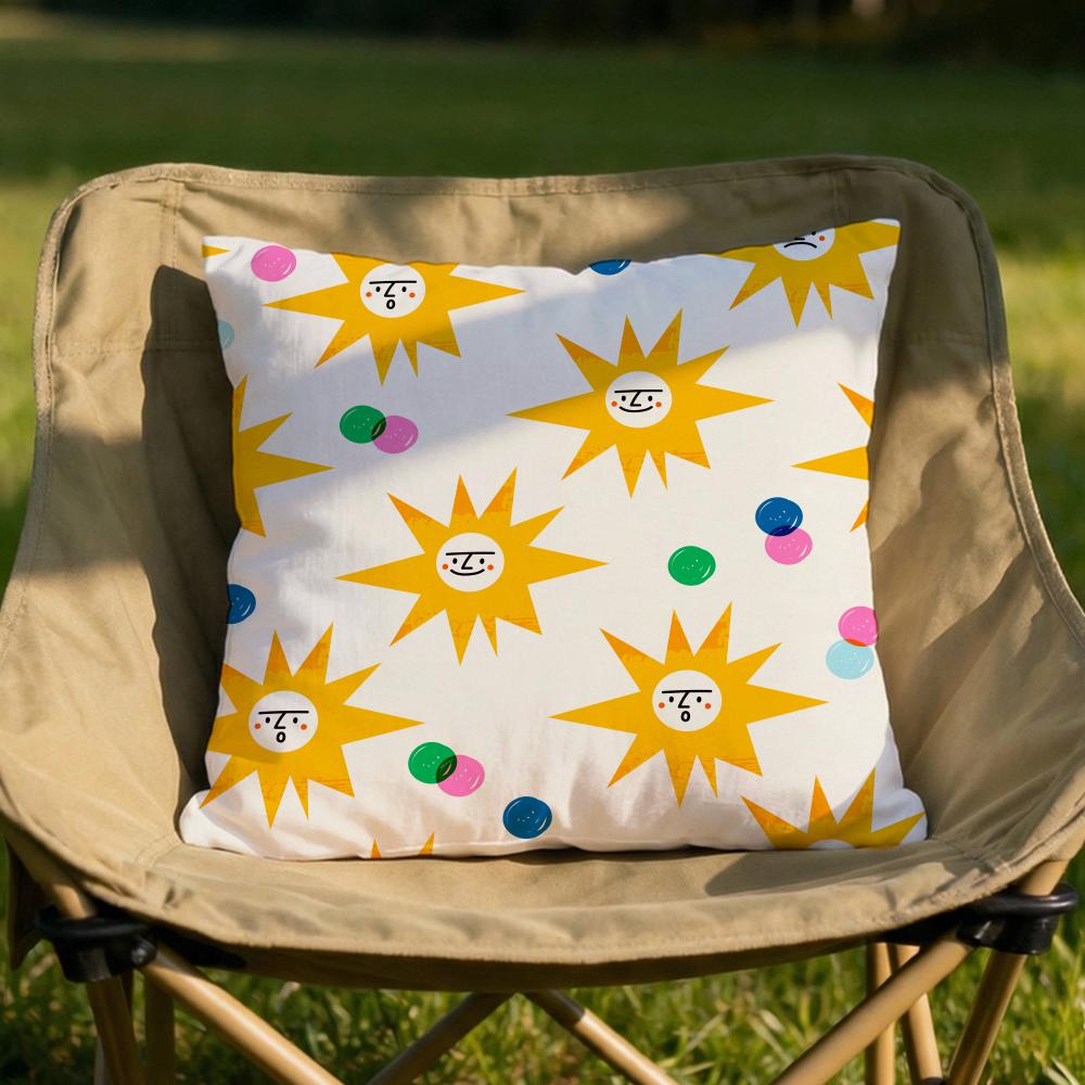 Retro American mosaic Cushion Cover Soft Reversible Durable Pillow Cover MultiScene Use for Home Car Daily Comfort