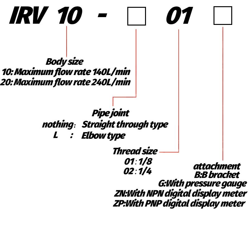 Vacuum Negative Pressure Regulator Valve Reducing Valve Pumping Regulator Valve IRV10-C06 IRV10-01 IRV20-02ZN IRV20-C08 C10 LC08