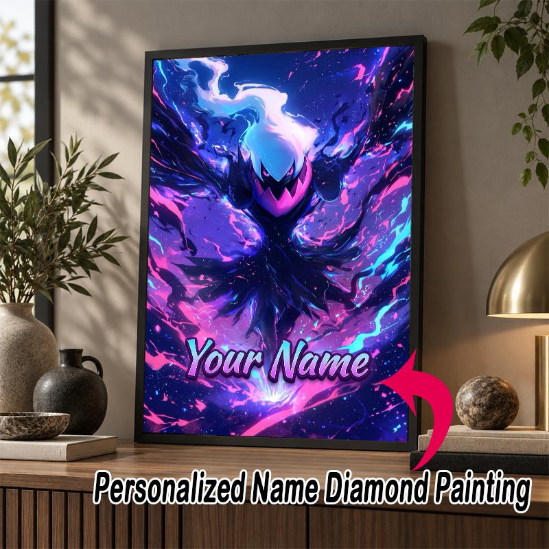 Personalized Darkrai Diamond Art Custom Name 5D Diamond Painting Full Drill DIY Craft