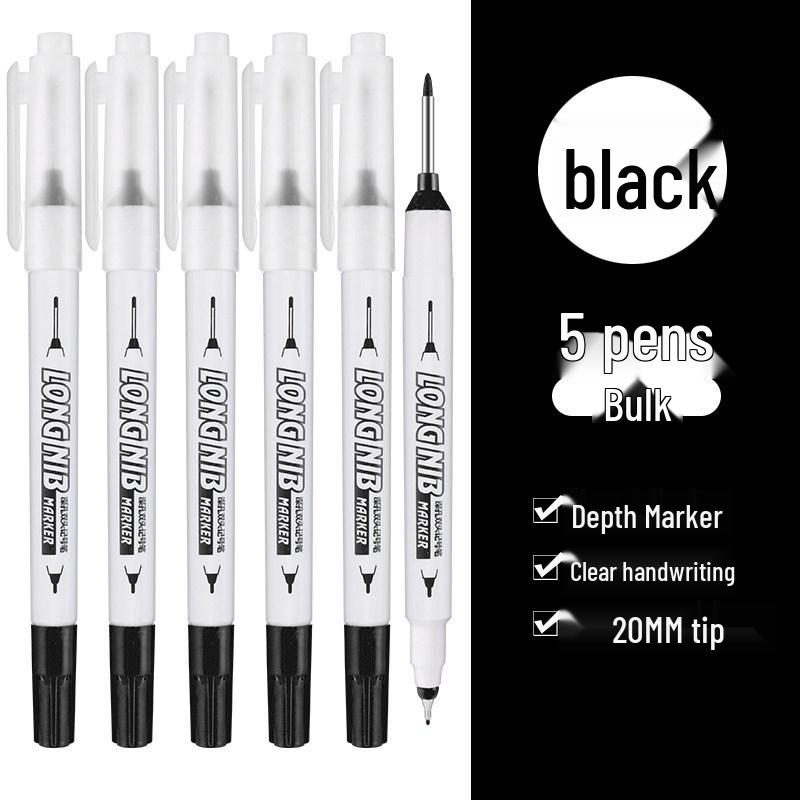 Long Tip Oil-Based Quick-Drying Marker Pen for Woodworking and Construction Deep Hole Marking