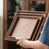 Square Tray Solid Wood Pallet Japanese Black Walnut Tableware Food Plate Rectangle Kitchen Supplies Hotel Serving Serving Tray