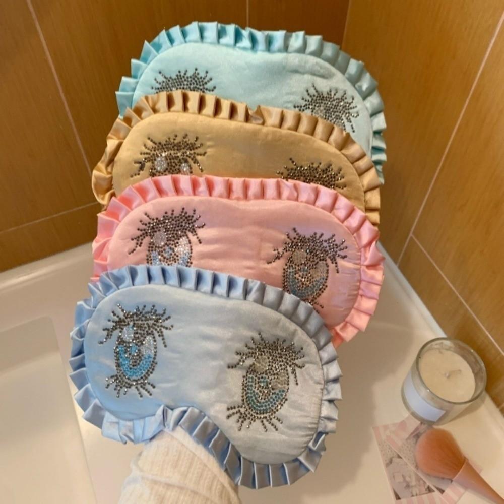 Stretchy Sleep Eye Mask Harajuku Eye Covers Kawaii Rhinestone Large Eyes Mask Girls