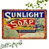 Vintage Sunlight Soap Nostalgic Reproduction Iron Painting Sign  9x12 Inches Traditional Style Wall Hanging Multipurpose