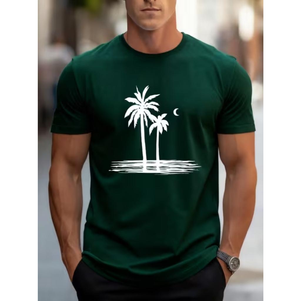 New Summer Men's Fashion T-shirt Personality Simple Pattern Printed Men's T-shirt Top