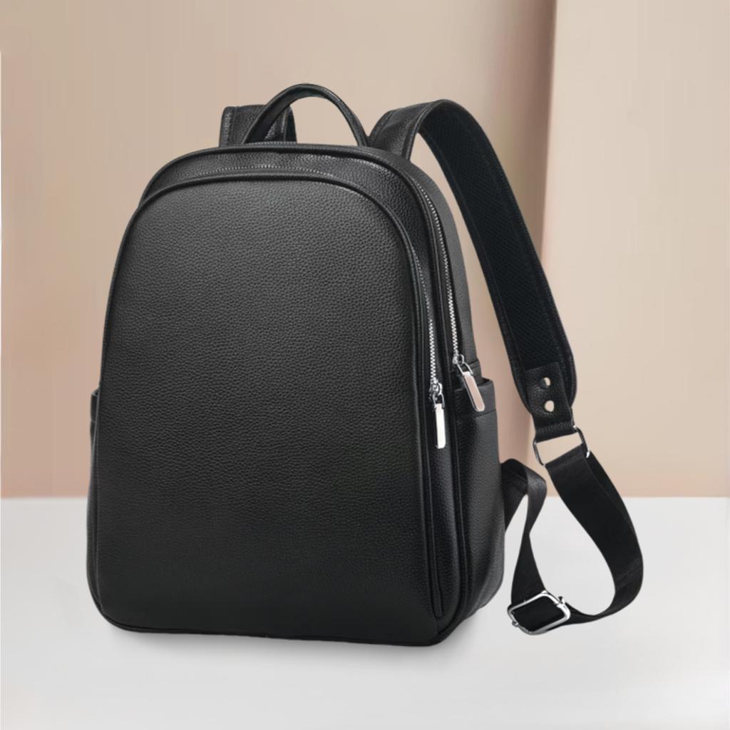 Zaino Nero Nuovo Temperamento Zaino in PU Zaino da Uomo e Donna Zaino Casual Multifunzionale Borsa da Viaggio