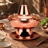 Copper Briquette Brazier Pot Tabletop Communal with Carrying Handles Traditional