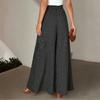 Women's Fashionable Bohemian Wide,leg Trousers With Elastic Waist And Polka Dot Print Long Skirt Pants