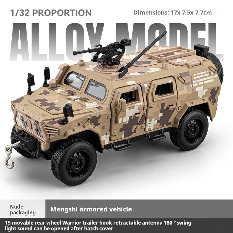 1/32 Dongfeng Mengshi Simulationslegierung Militärisches Geländepanzerfahrzeug Modell Pull-Back Sammlerstück Schreibtischornament