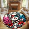 Harley Quinn Joker Print Round Rug, Washable Floor Carpet, For Entryway Dorm Laundry Room Office Study, Home Decor Birthday Christmas Gift