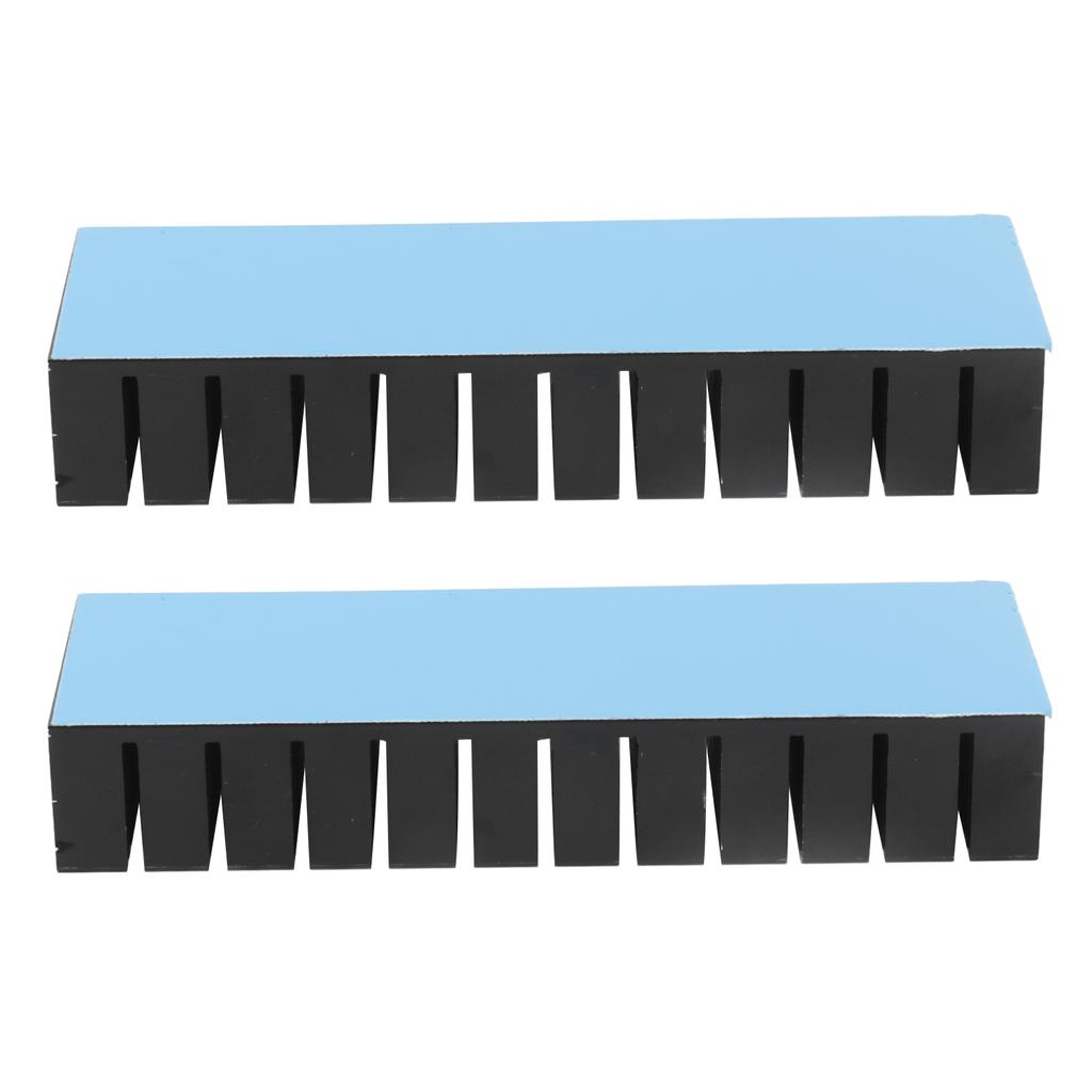 2Pcs Cooling Fins Aluminum Power Radiator Slotted Heatsink Kit for Electronics 120x40x20mmWith Adhesive