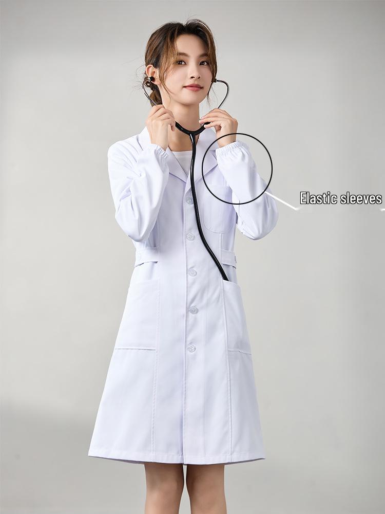 Saint Snowland Îmbrăcăminte medicală unisex: Halat Alb cu Mâneci Lungi și Scurte, Protecție Muncă Albastru pentru Utilizare Spitalicească și de Laborator