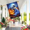 Halloween Garden Flag - Polyester, Double-Sided Snow Dog and Pumpkin Design, No Electricity Needed, Outdoor Yard Decor  - 1pc
