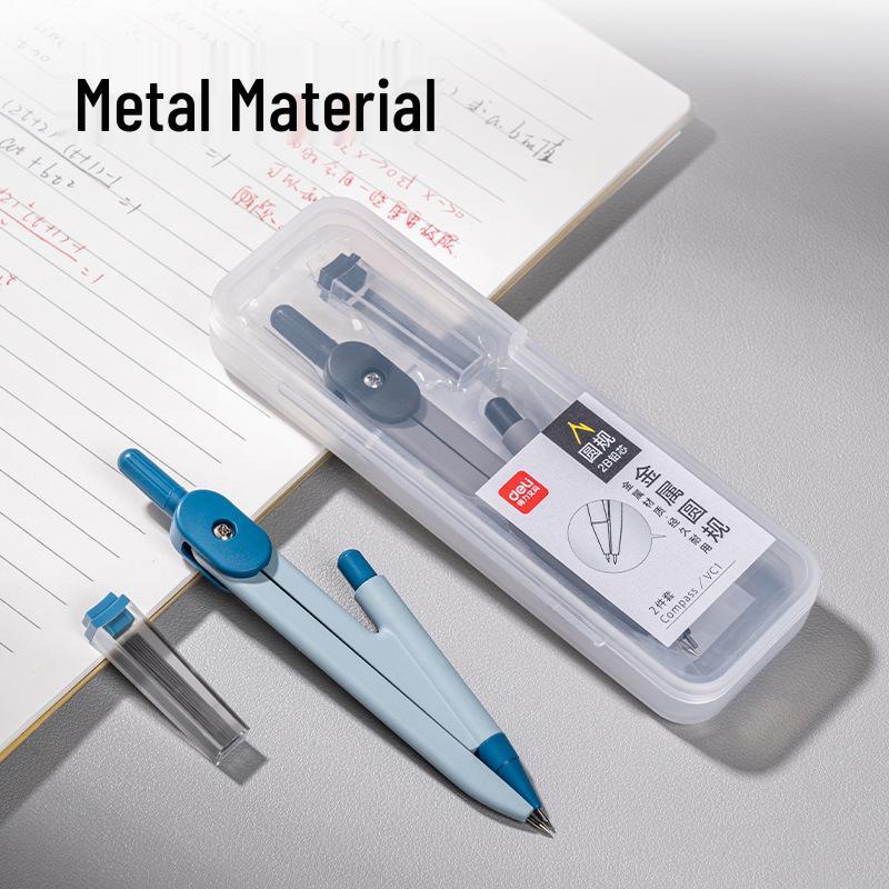 Genuine Deli VC1 Compass Set with 0.5MM Mechanical Pencil & 2B Exam Drawing