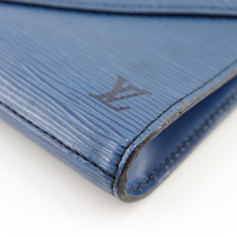 LOUIS VUITTON Art deco Clutch bag M52635 Business Bag Toledo Blue Blue Epi Leather Women Used