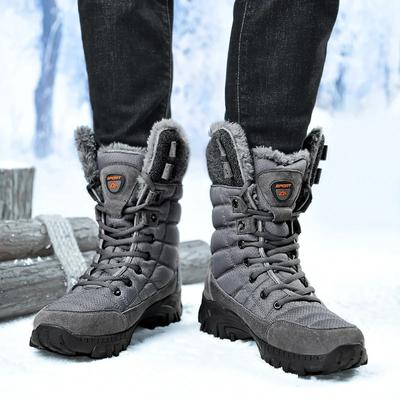 Men's Ankle Boots New Winter Warm Snow Boots High-quality Mid Top Anti Slip and Cold Resistant Hiking Boots Outdoor Work Shoes