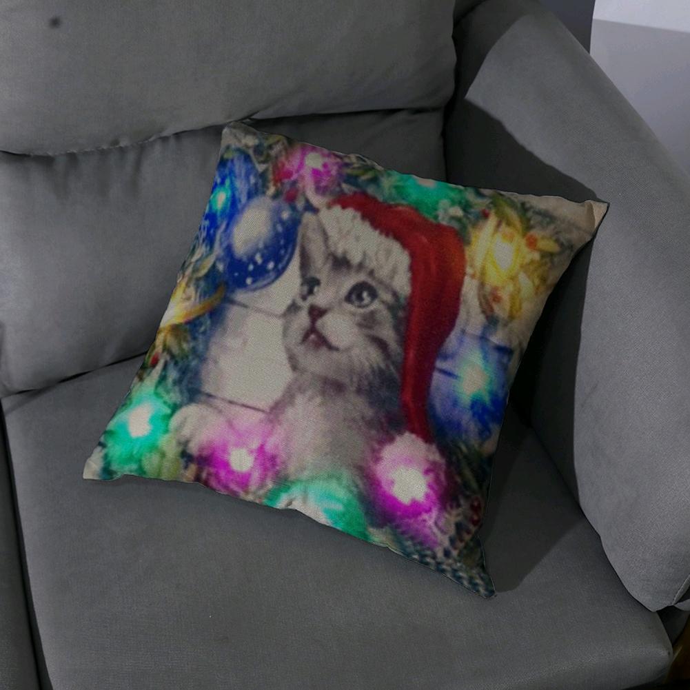 100Christmas LED lights Linen Pillow Case Cushion Cover Home Decor Bed Sofa Case 100Christmas LED lights Linen Pillow Case Cushion Cover Home Decor Bed Sofa Case