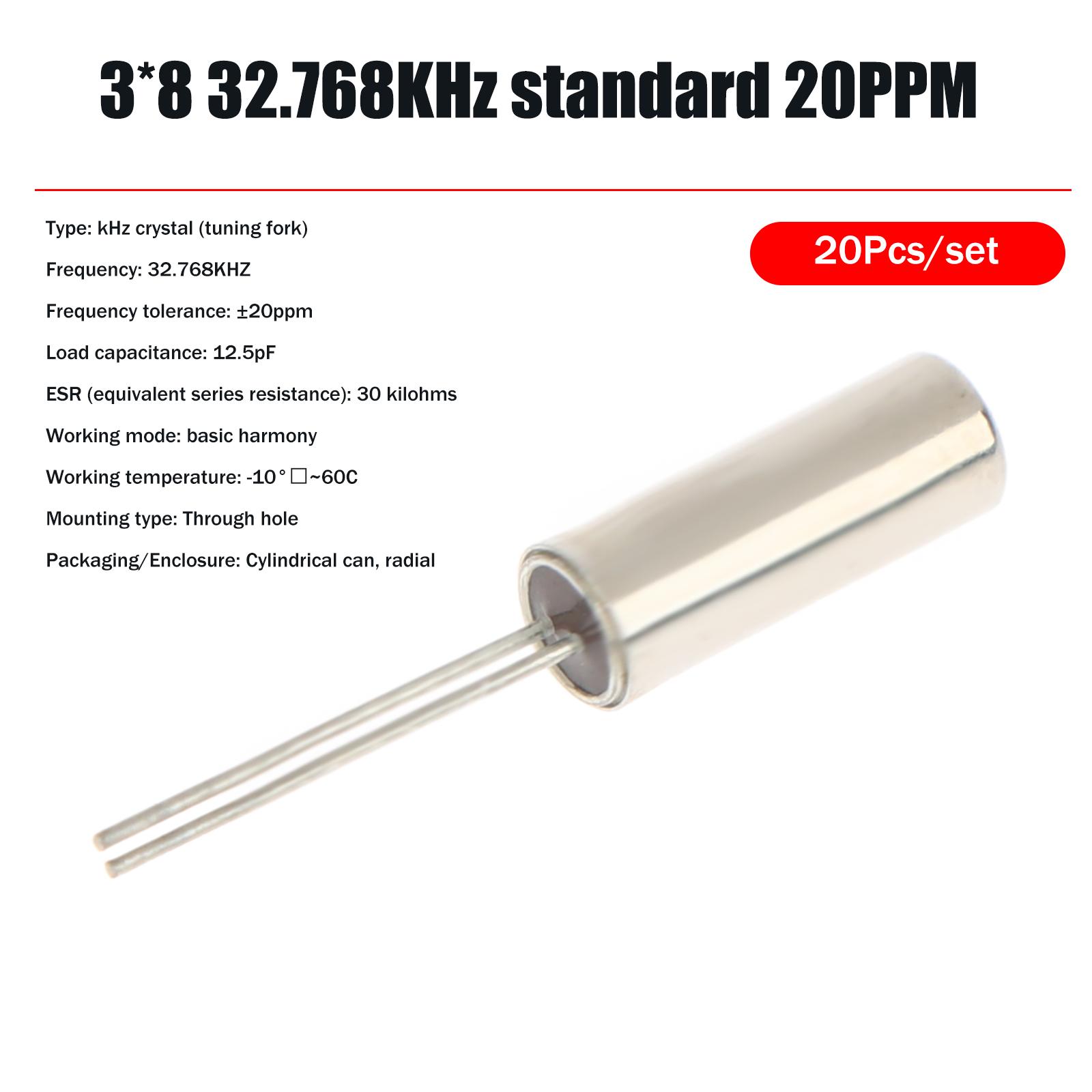 

20Pcs High Precision 32.768 Khz 32768Hz Tuning Fork Watch Crystal 12.5Pf 3Mm X 8Mm one size