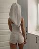 Damen-Strick-Pyjama-Set mit Herzmuster - Weste und elastische Shorts 2025