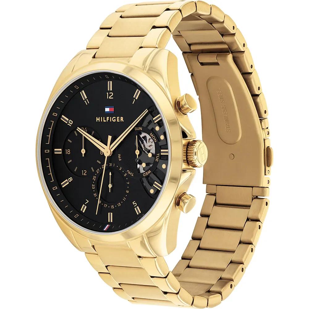 Tommy Hilfiger Baker Schwarzes Zifferblatt Gold Edelstahlarmband Herren-Quarzuhr 1710447