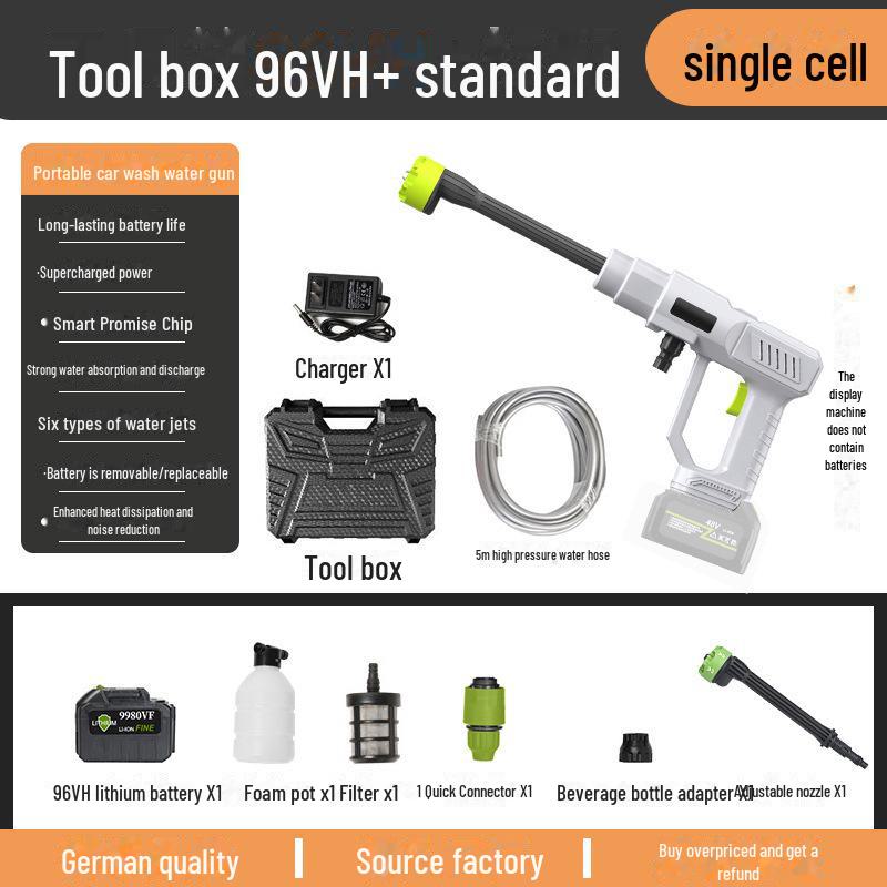 Portable High-Pressure Wireless Water Gun for Car Washing and Cleaning