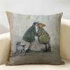 SSam Toft Art Retro Cushion Cover Natural Linen Organic Fabric DoubleSided Printing Room Sofa Decor Pillow Case