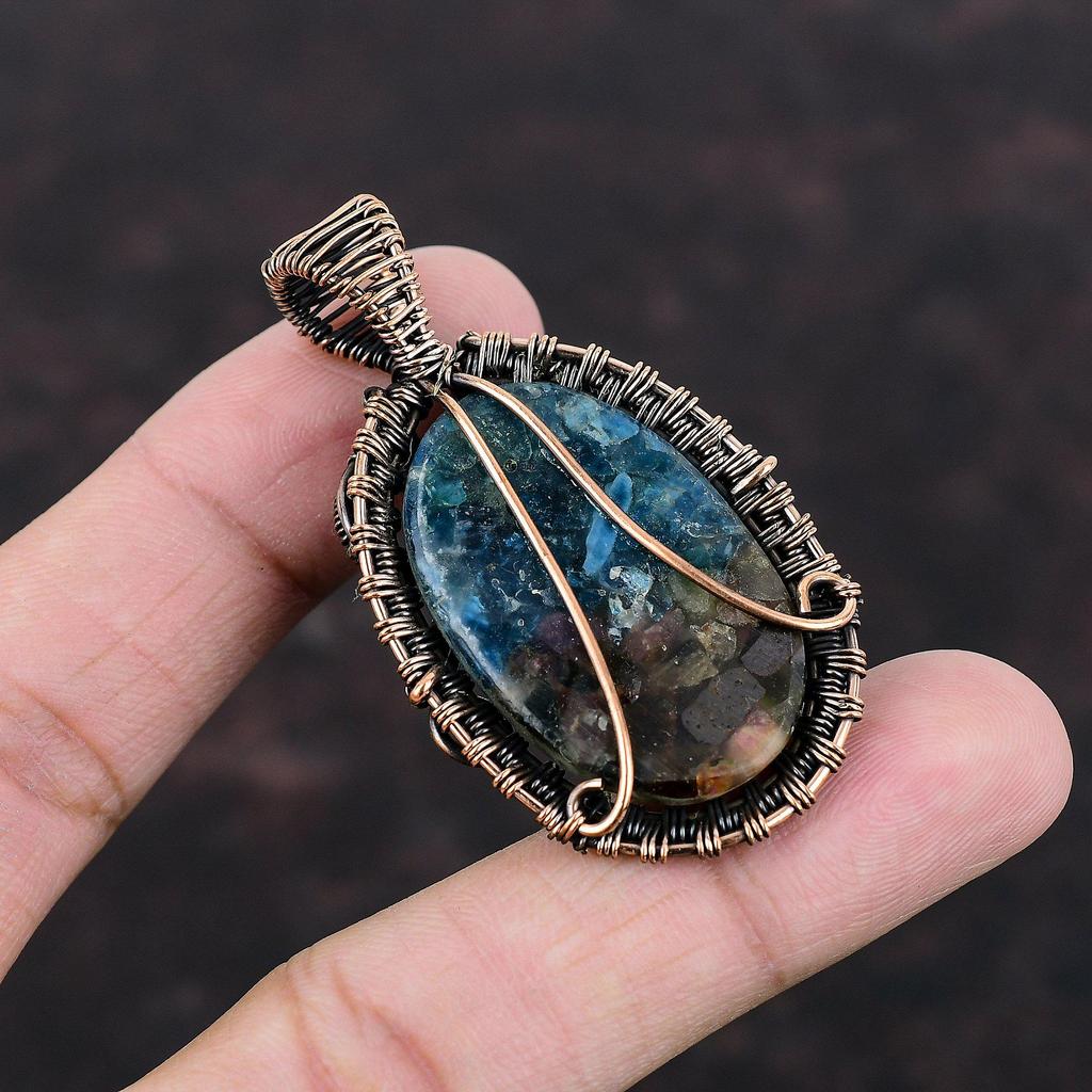 Watermelon Tourmaline Pendant Copper Wire Wrapped Jewelry Beautiful Gemstone Pendant Copper Wire Wrap Pendant Gift For Him Handmade Jewelry