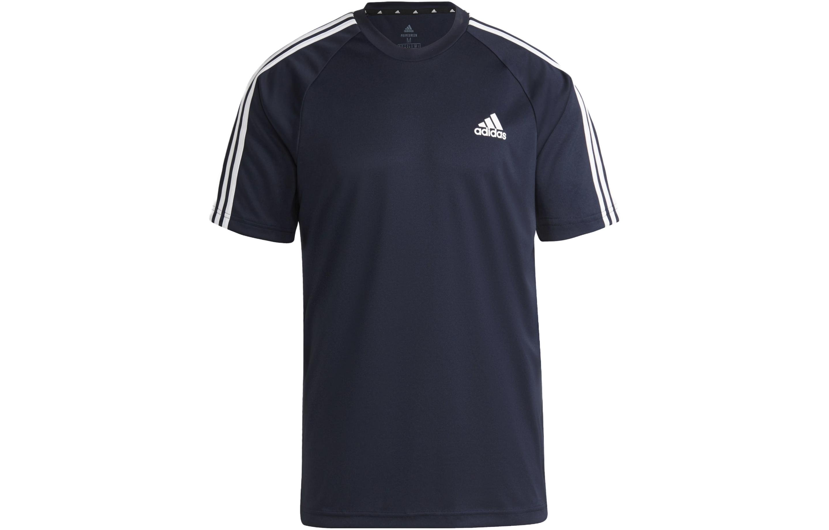 Adidas T Shirts Men s Blue Crew Neck Moderate Straight Fit H28899 XL
