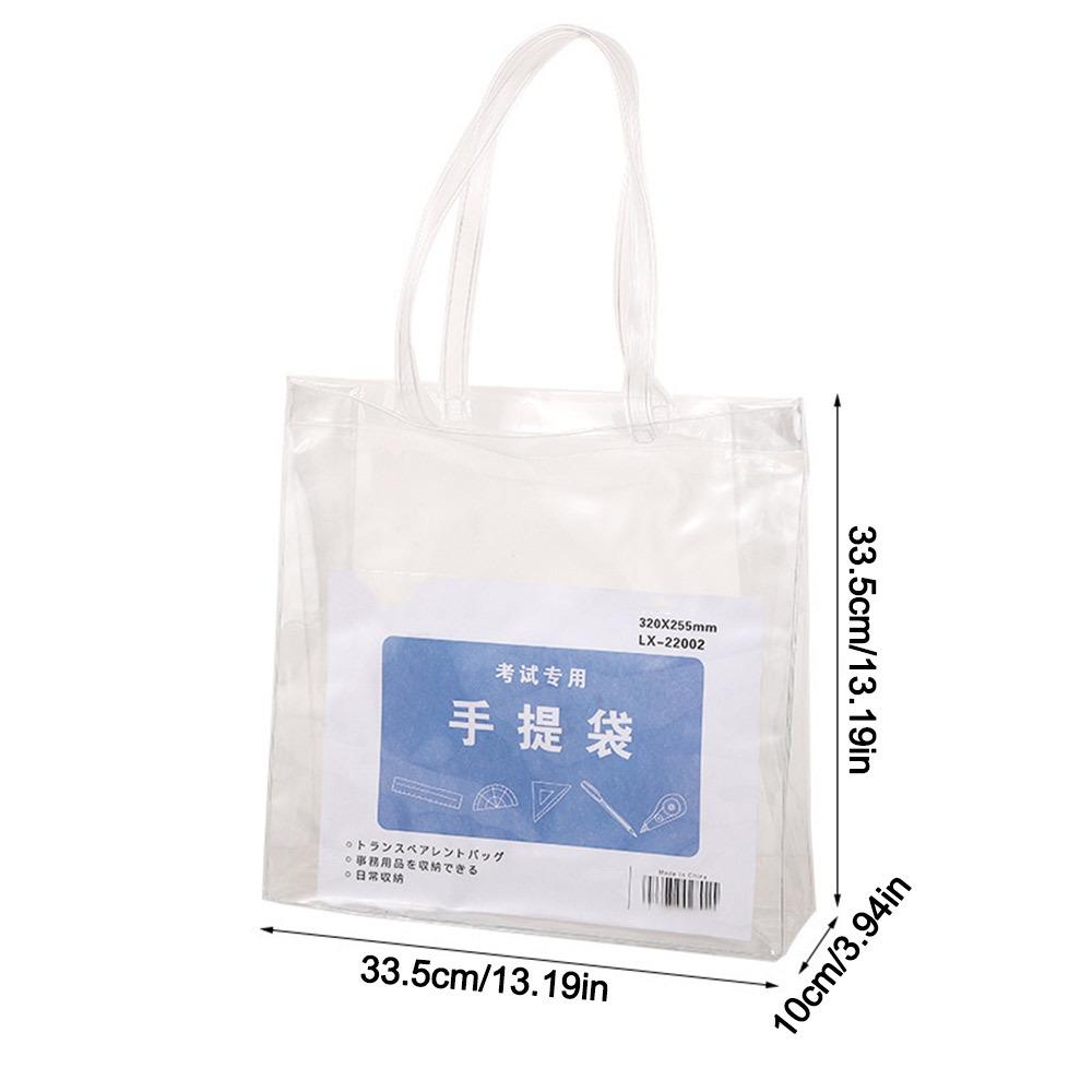 New PVC Transparent Storage Bag Multifunction Large-capacity Student Stationery Organizer Tutorial Bag Student