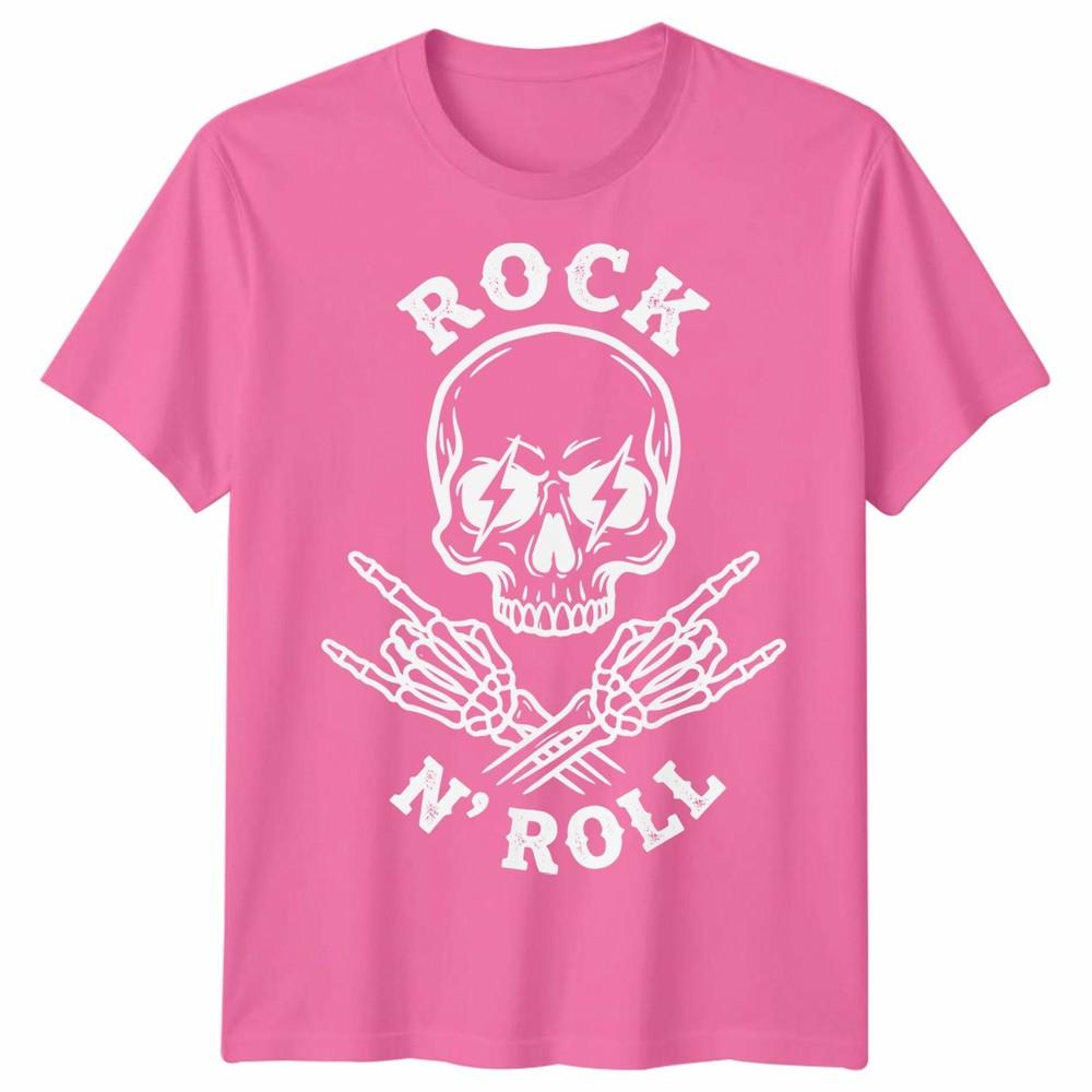 Rock N Roll Unisex T Shirt Skull Alternative Monochrome Graphic Tee