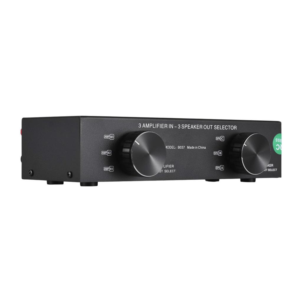 AMP Speaker Selector 300W Powered Speaker Splitter for Home Audio OUT Switcher Selector Plug and Stereo Sound Quality Switch, 1-Channel Systems, 3/3