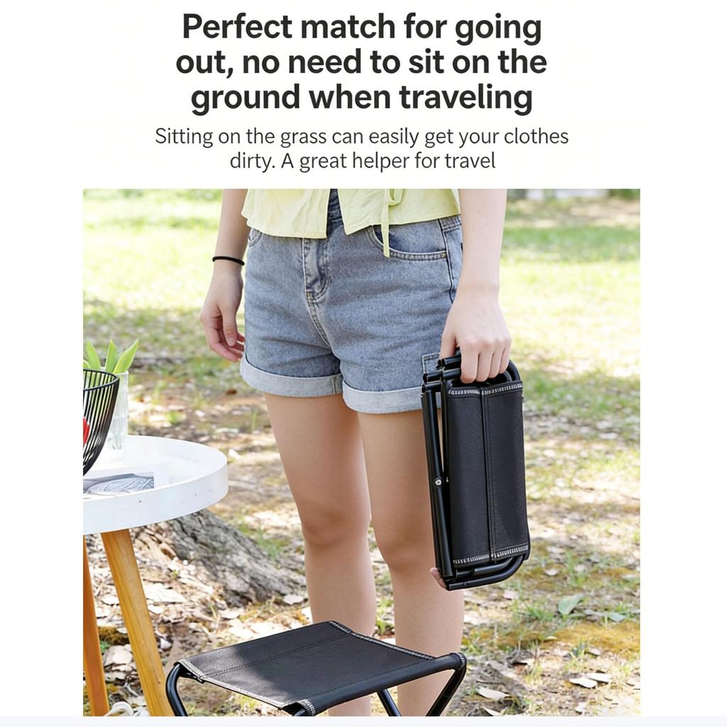 Portable Folding Fishing Stool Lightweight Aluminum Alloy Outdoor Camping Chair for Outdoor Travel Hiking Picnic Camping Fishing Seat Activities