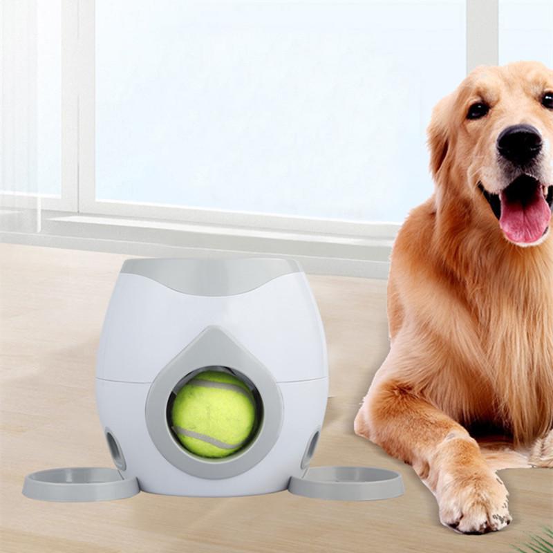 Interactive Dog Treat Launcher and Tennis Ball Dispenser