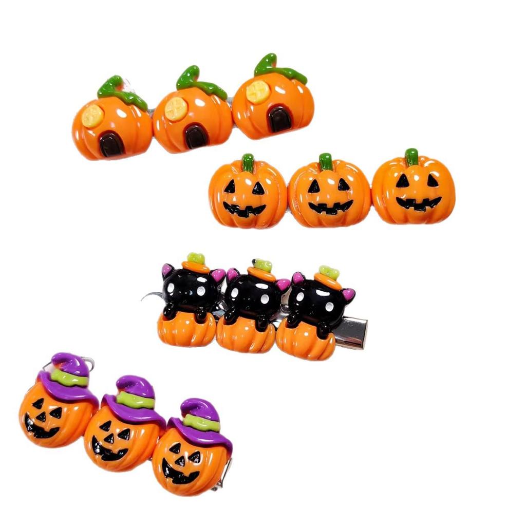 Halloween Pumpkin Hair Clip: Cartoon Ghost Witch Hat Duckbill for Kids' Party Costume